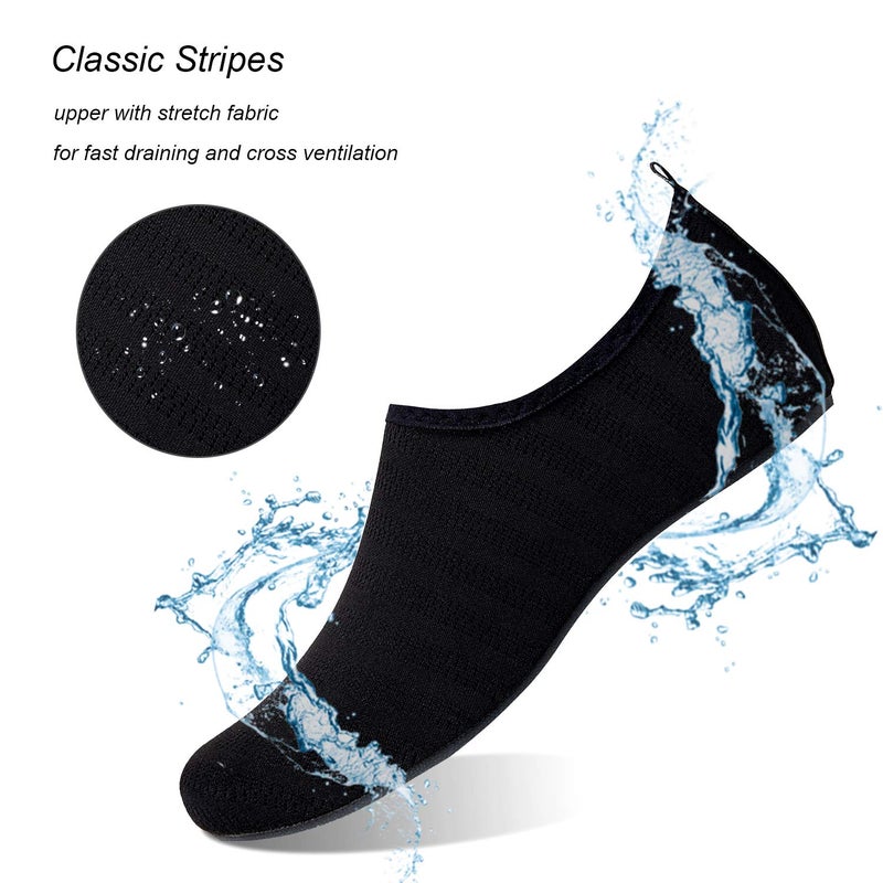 WateLves Water Shoes for Womens Mens Barefoot Quick-Dry Aqua Socks for Beach Swim Surf Yoga Exercise Camping Must Haves (LXY.Black, 40/41) - Image 2